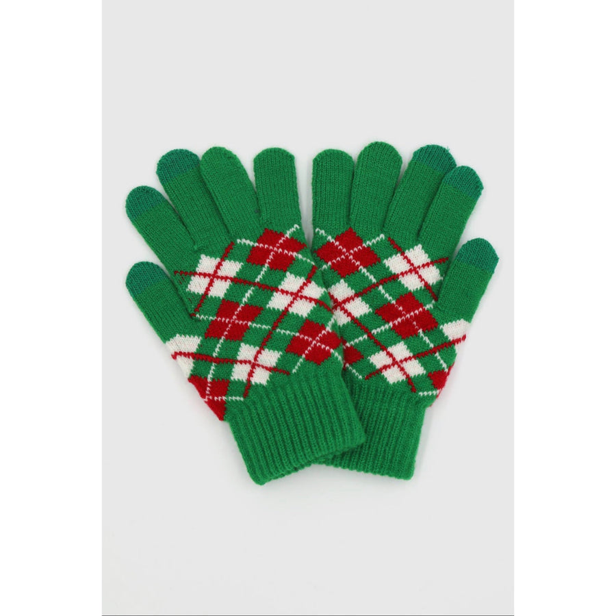 Argyle Knit Smart Touch Holiday Gloves