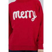 Merry Turtleneck Pullover Holiday Sweater