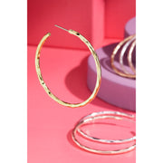 Hammered Metal Hoops - Rose, Silver or Gold