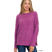 Ribbed Brushed Melange Hacci Sweater