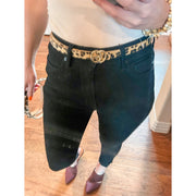 Go Buckle Leopard Hair Belt -