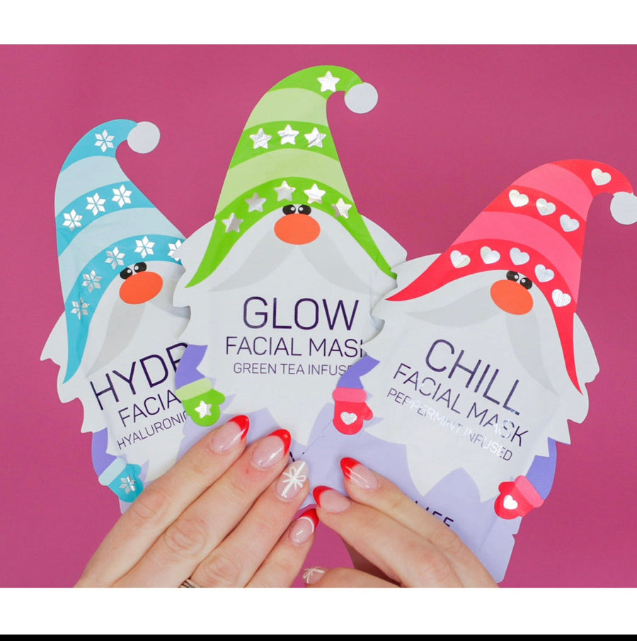 Festive Christmas Face Cleansing Masks - Pack of 3