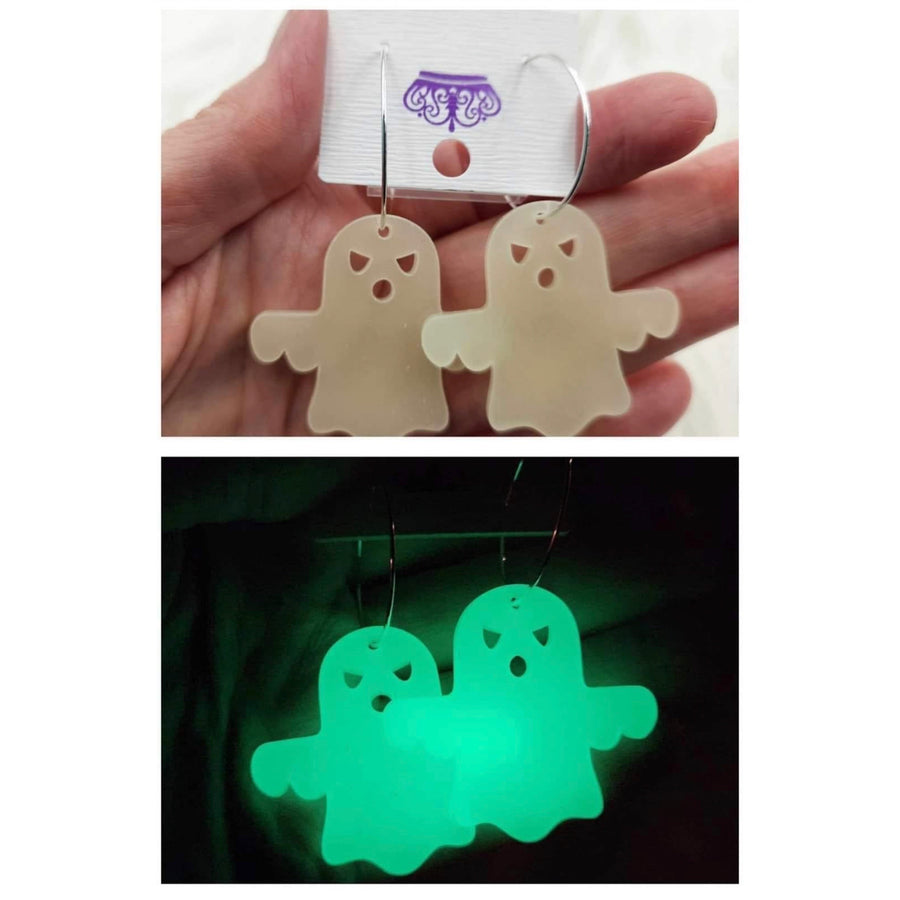 Glow in the dark ghost statement earrings!