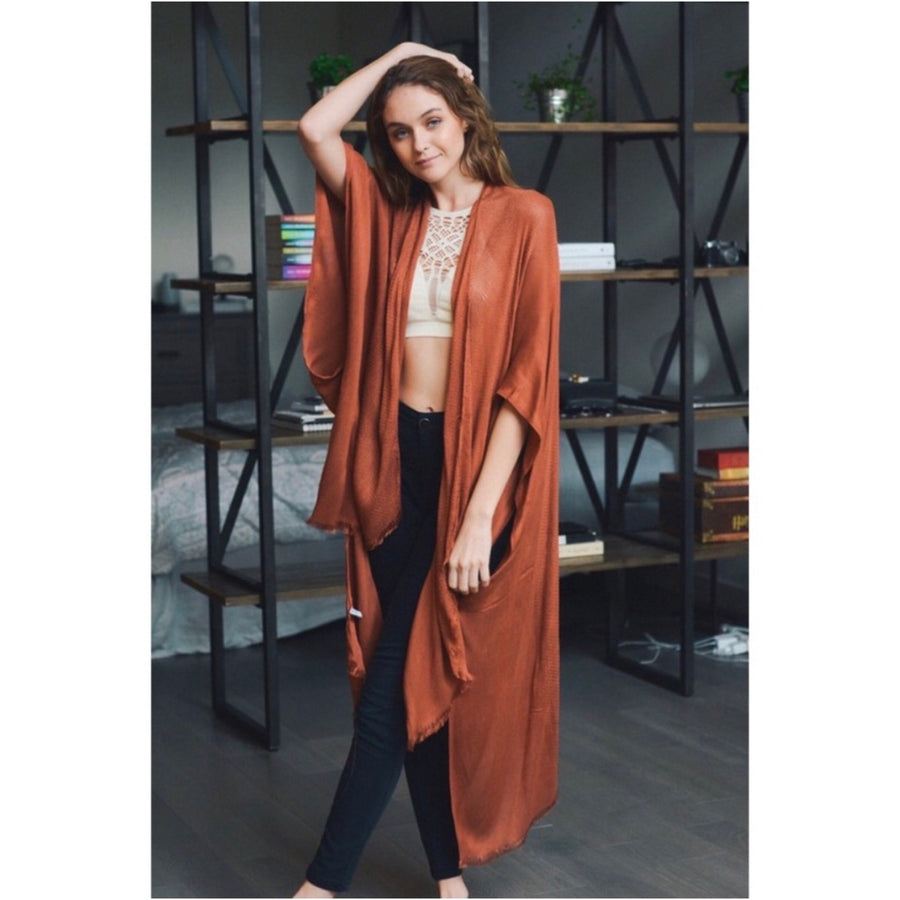 Rust Colored Kimono Throw