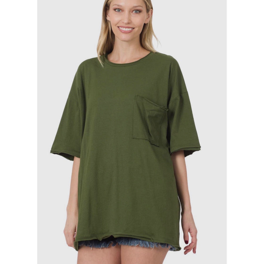 Oversized Boyfriend Tee - Olive