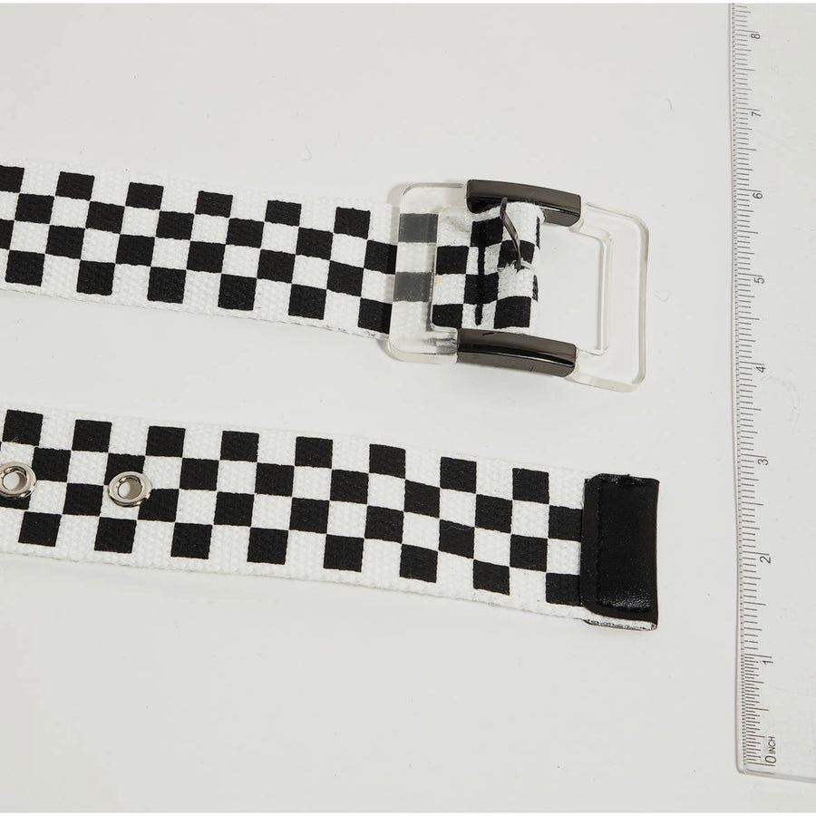 Black and White Checkered Fashion Belt