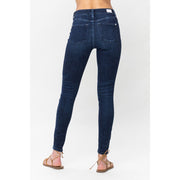 Mid-Rise Skinny Jeans with Crinkle Ankle