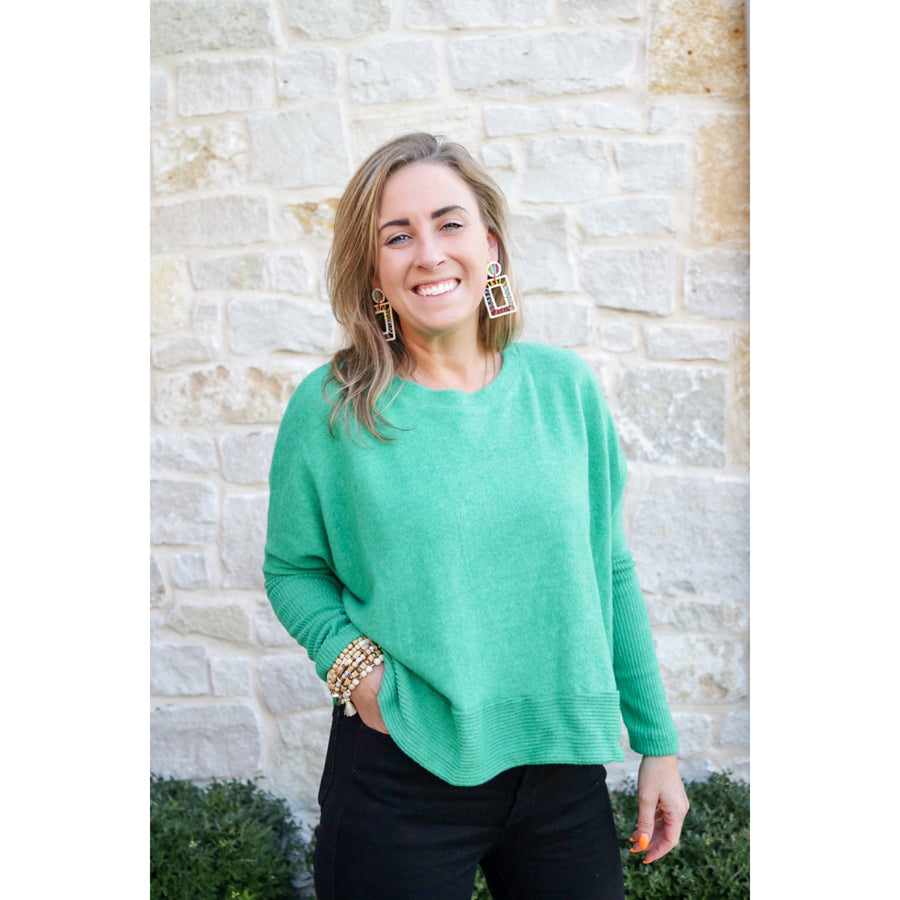 kelly green sweater