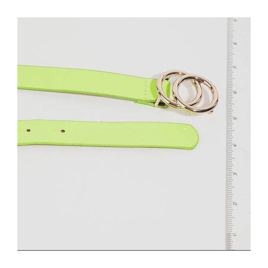 Sassy Neon Green Faux Leather Double Ring Belt