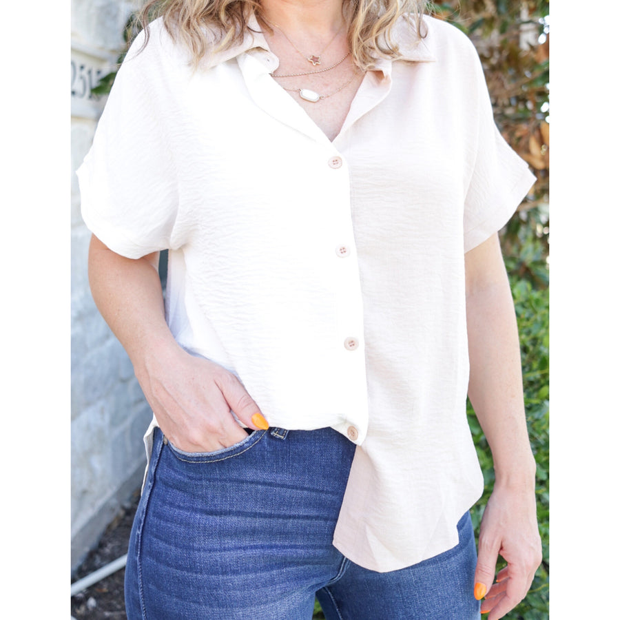 neutral two-toned blouse