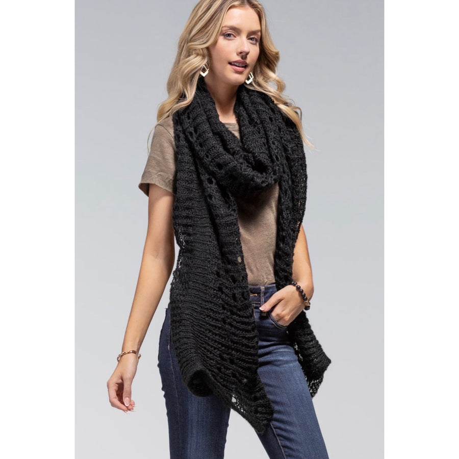 Net Oblong Scarf - Black