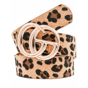 Go Buckle Leopard Hair Belt -