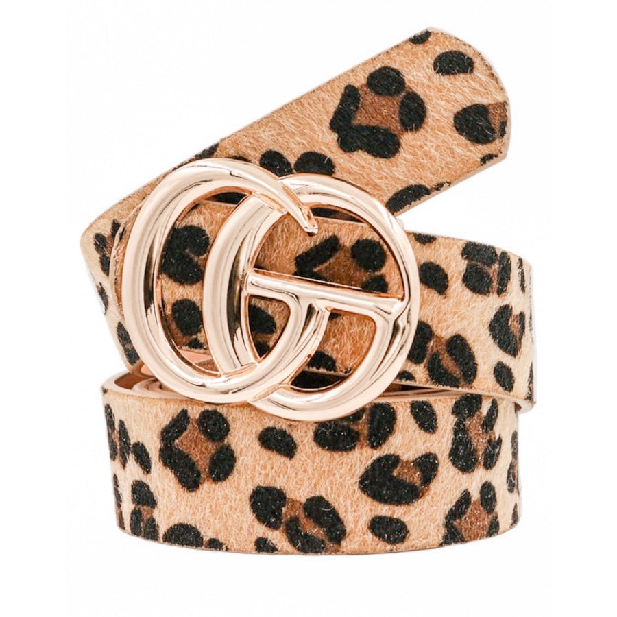 Go Buckle Leopard Hair Belt -