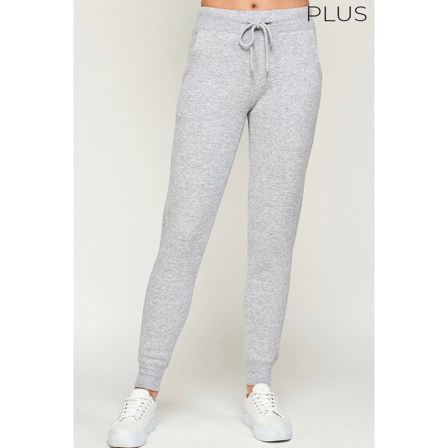 plus sized gray fleece lined joggers