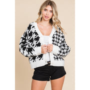 Houndstooth Cardigan in Black and White