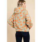 Daisy Sherpa Zip-Up Hooded Jacket