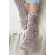 Plush Chenille Socks - Gray, Blush, Pink