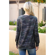 A Brisk Hike Long Sleeve Camo Top