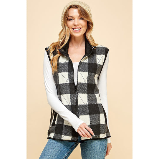 Winter Chic Reversible Plaid Vest