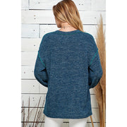 Seaside Winter Solid Long Sleeve-Teal Outstitch