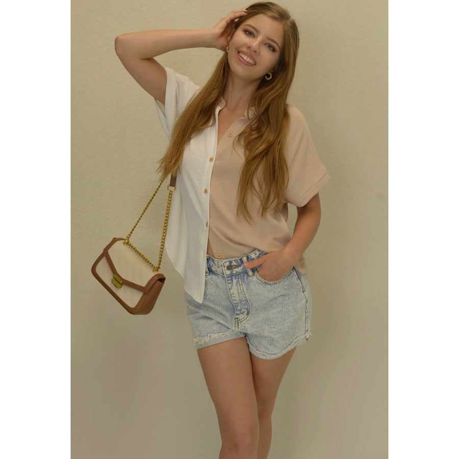 Collared Color Block Shirt