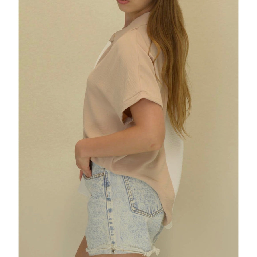 Collared Color Block Shirt