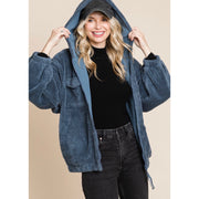 Sherpa Fuzzy Solid Jacket - New Blue