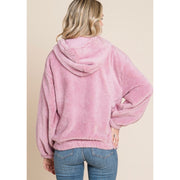 Sherpa Fuzzy Solid Jacket - Pink