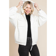 Sherpa Fuzzy Solid Jacket - Vanilla