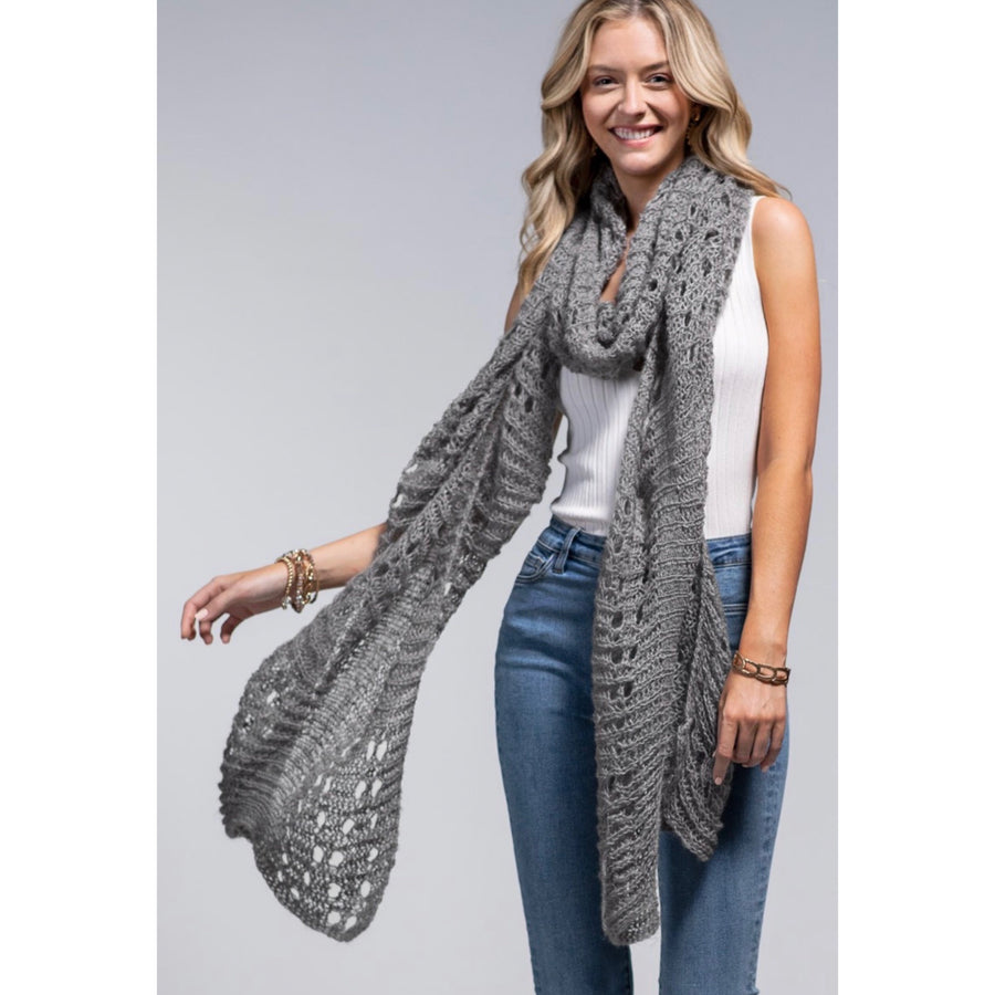 Net Oblong Scarf - Gray