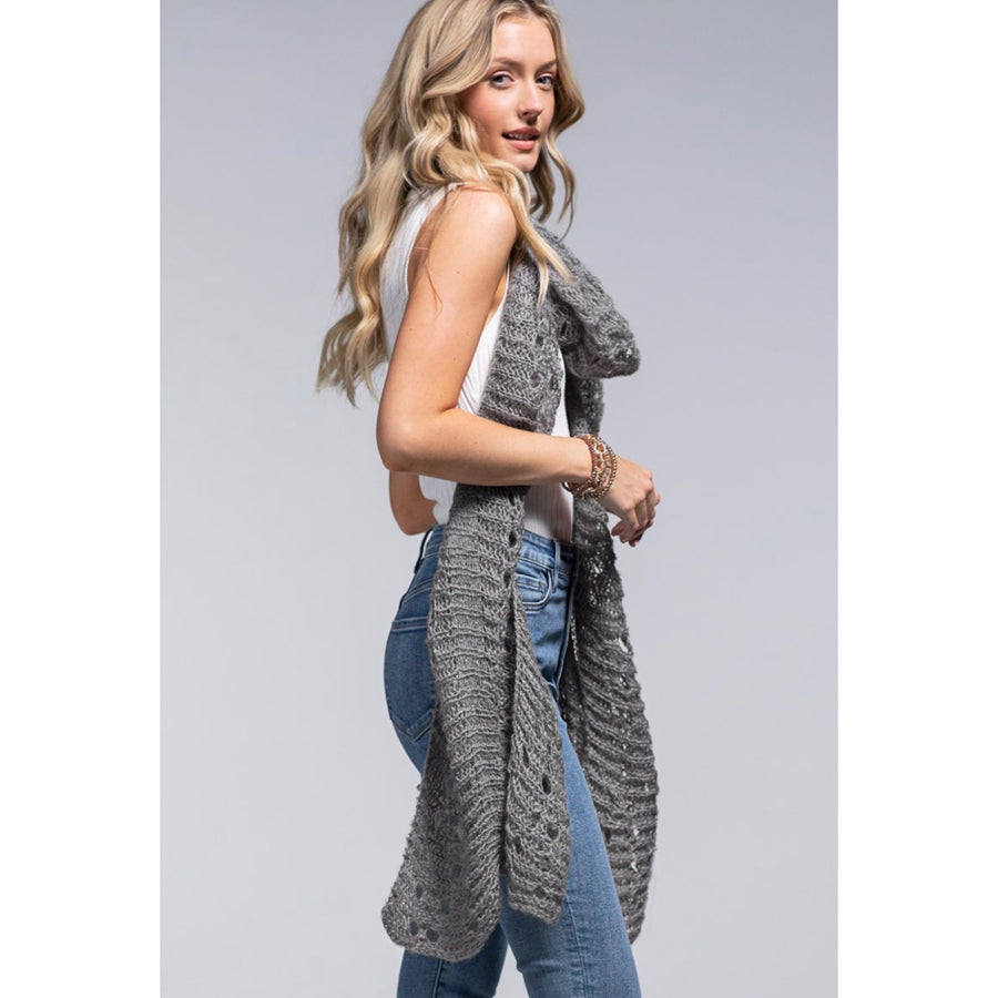 Net Oblong Scarf - Gray