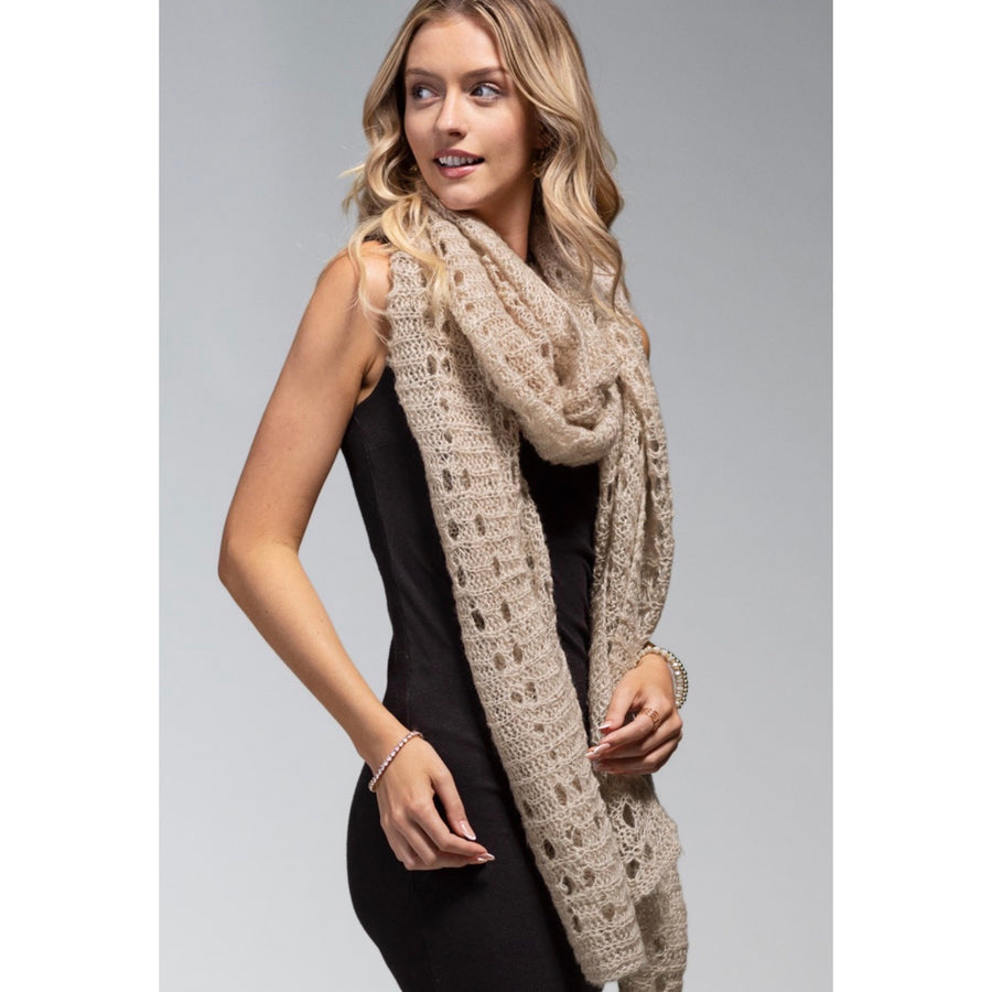 Net Oblong Scarf - Oatmeal