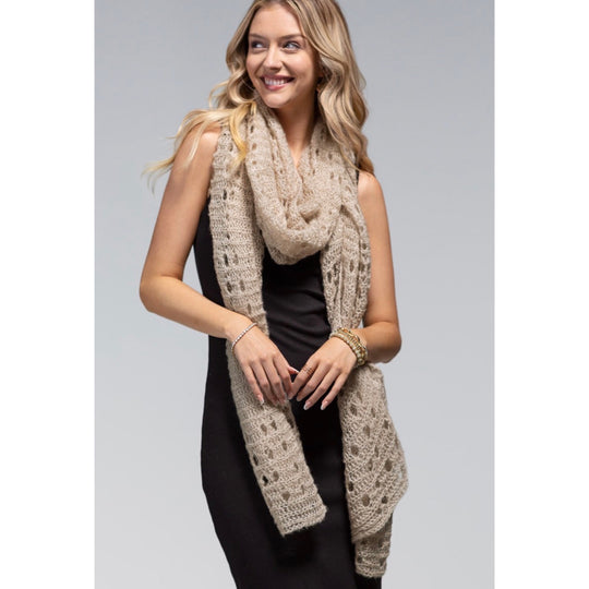 Net Oblong Scarf - Oatmeal