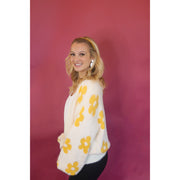Vintage Yellow Daisy Sweater (Medium Left)