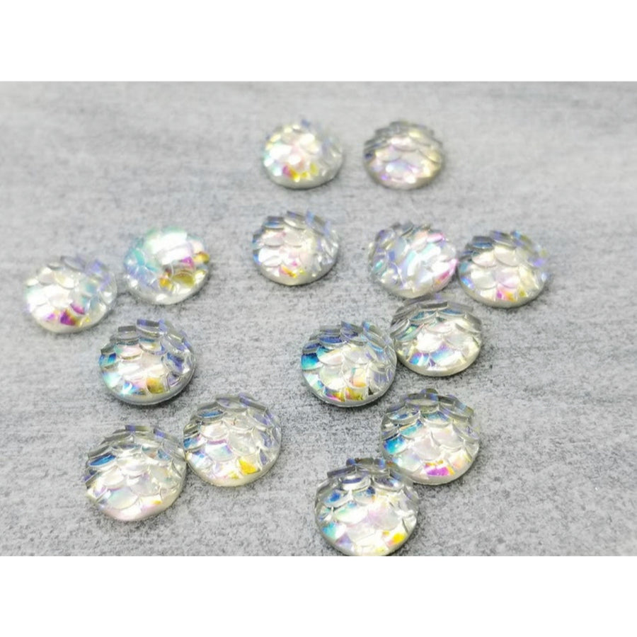 8MM Druzy Stud Earrings - Mermaid Tail