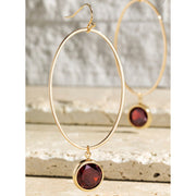 January Garnet Drop Statement Earrings