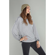 Varsity Collared Gray Top