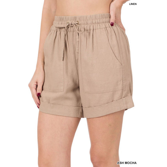 Zenana Linen Shorts - 4 colors