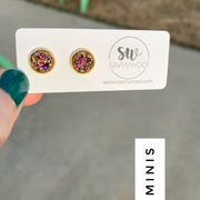 8MM Druzy Earrings - Sunset