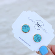 Savvy Studs - Marbled Turquoise II