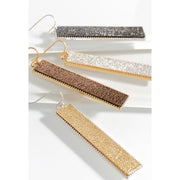 Bar Dangle Hook Earrings - Bronze & Gold
