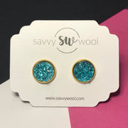 12MM Druzy Earrings -  Caribbean