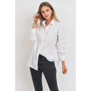Button down white top