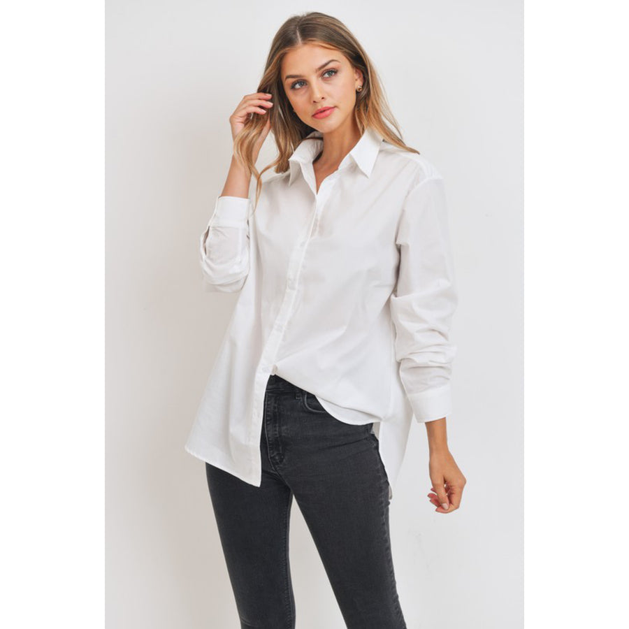 Button down white top