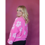 Hot Pink Daisy Sweater
