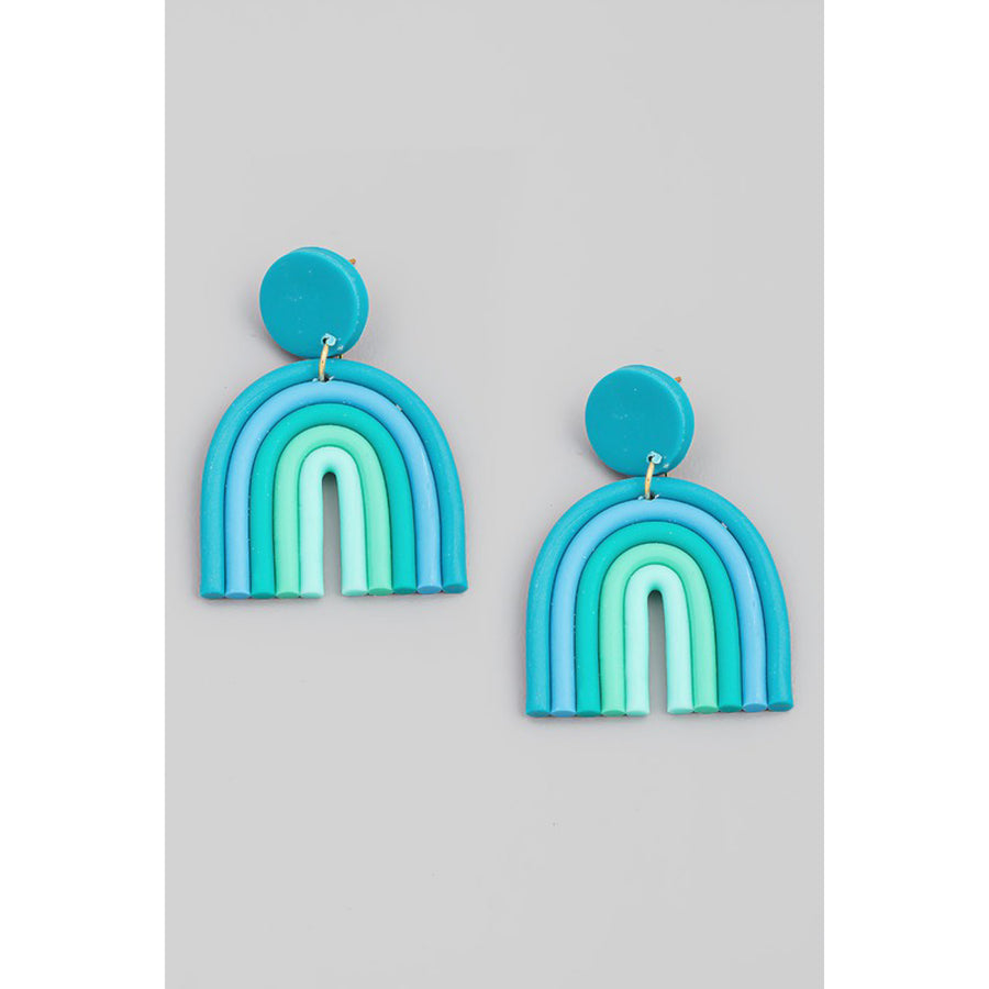 Rainbow Clay Drop Earrings