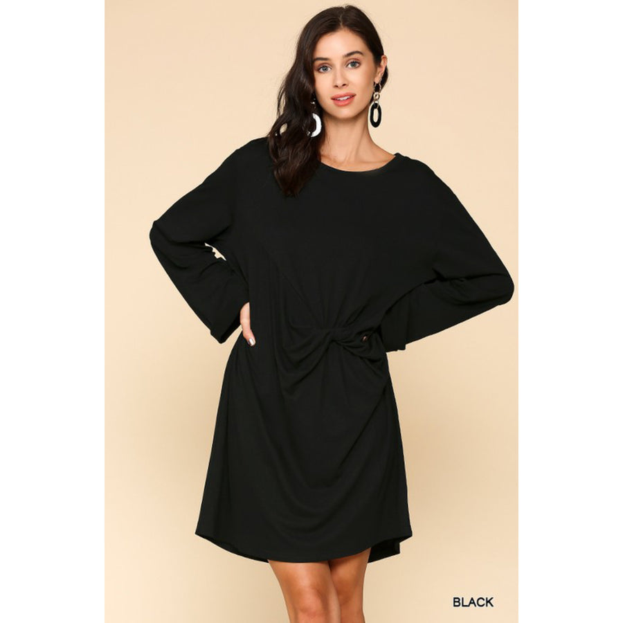 Fall Tee Shirt Dress - Black