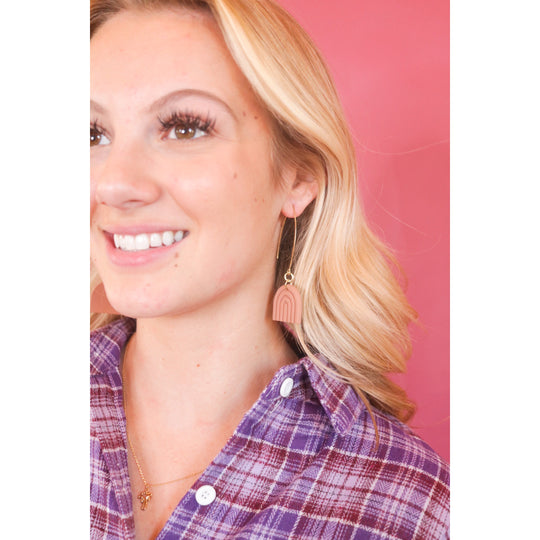 Camel Rainbow Threader Earrings