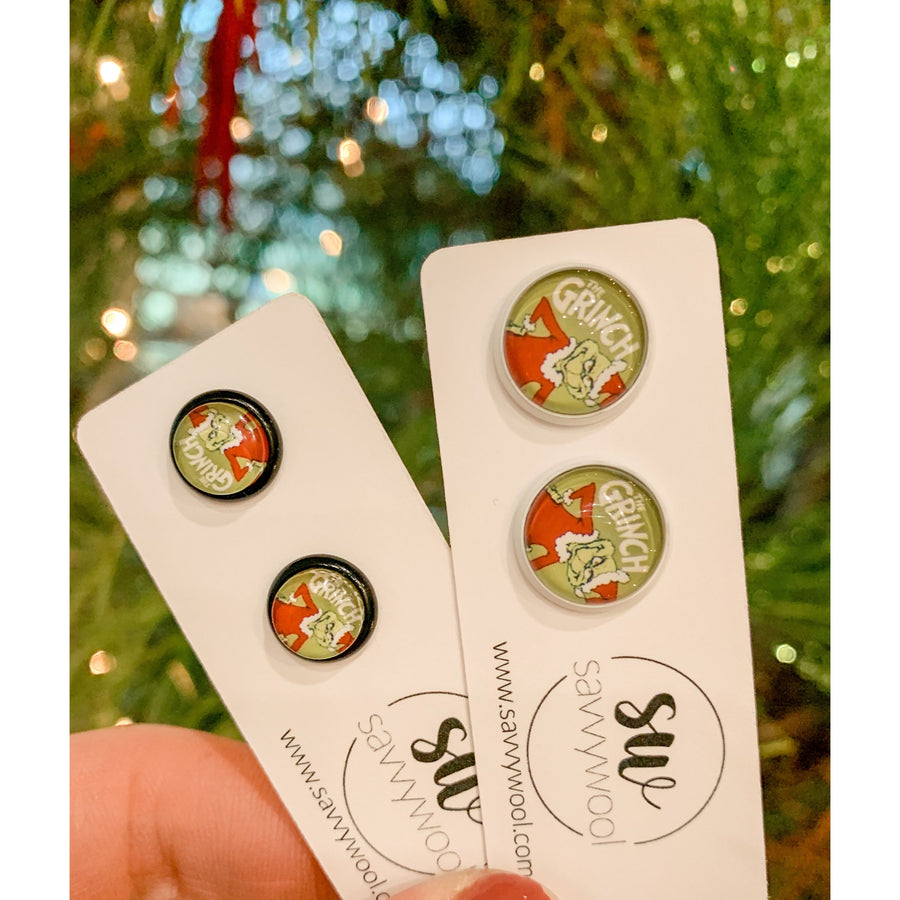 Savvy Stud Earrings - He’s a mean one, Mr Grinch.