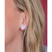 Valentines Gift Idea: Purple Heart Earrings Stud
